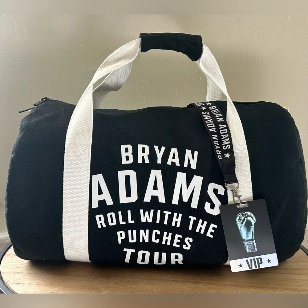 NEW! Bryan Adams “Roll With The Punches”Tour Duffel Bag, Laminate & Lanyard Set